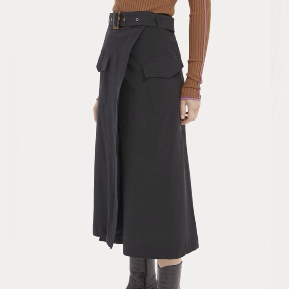 Scotch & Soda Navy Blue Wrap Cargo Skirt M $145